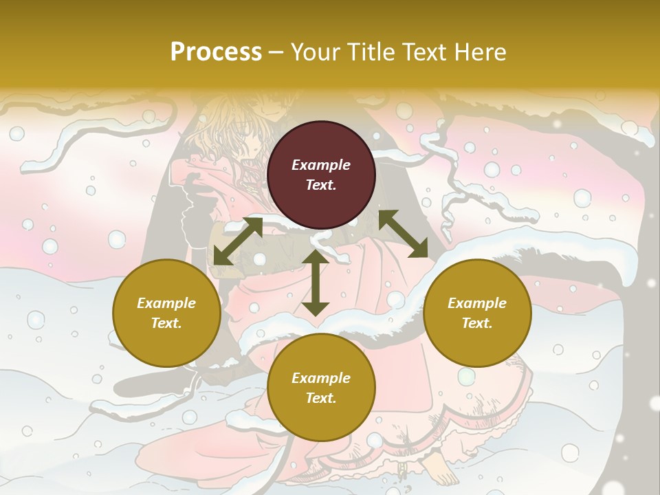 A Man And A Woman Are Sitting In The Snow PowerPoint Template