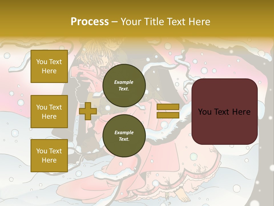 A Man And A Woman Are Sitting In The Snow PowerPoint Template