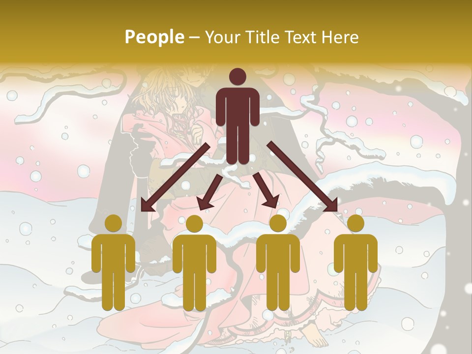 A Man And A Woman Are Sitting In The Snow PowerPoint Template