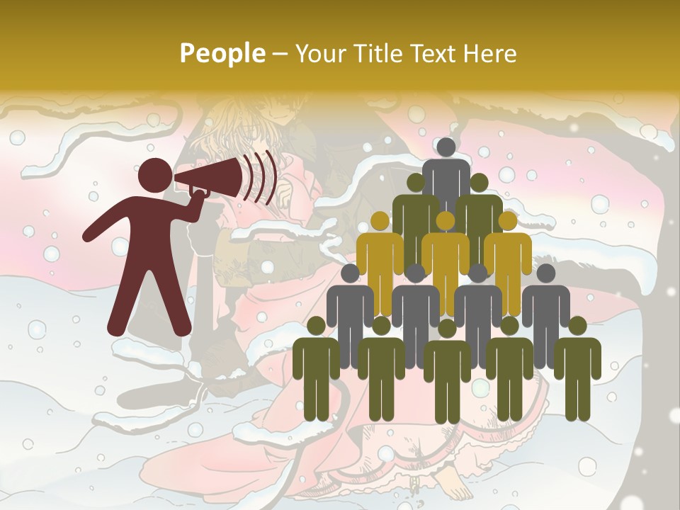 A Man And A Woman Are Sitting In The Snow PowerPoint Template