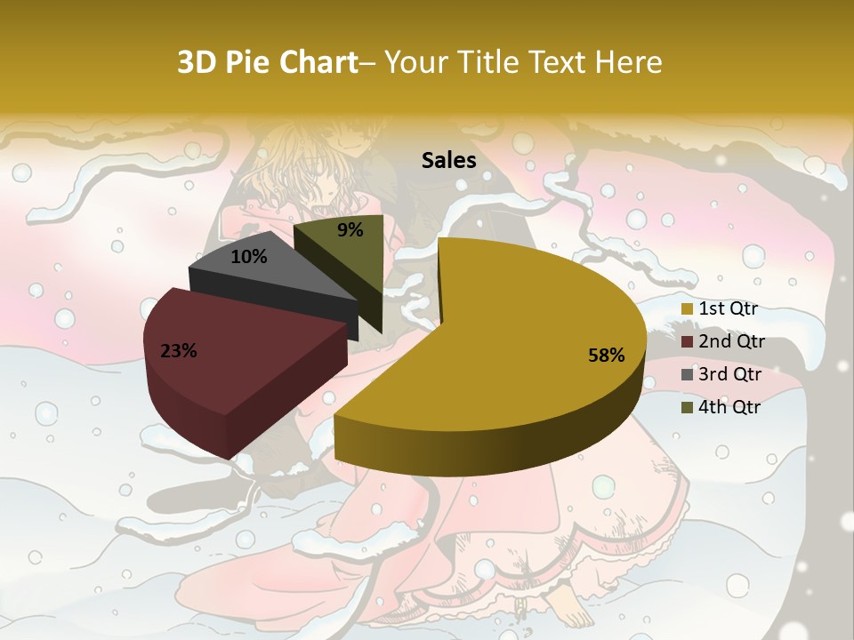 A Man And A Woman Are Sitting In The Snow PowerPoint Template