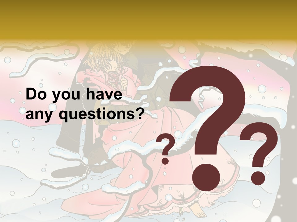 A Man And A Woman Are Sitting In The Snow PowerPoint Template