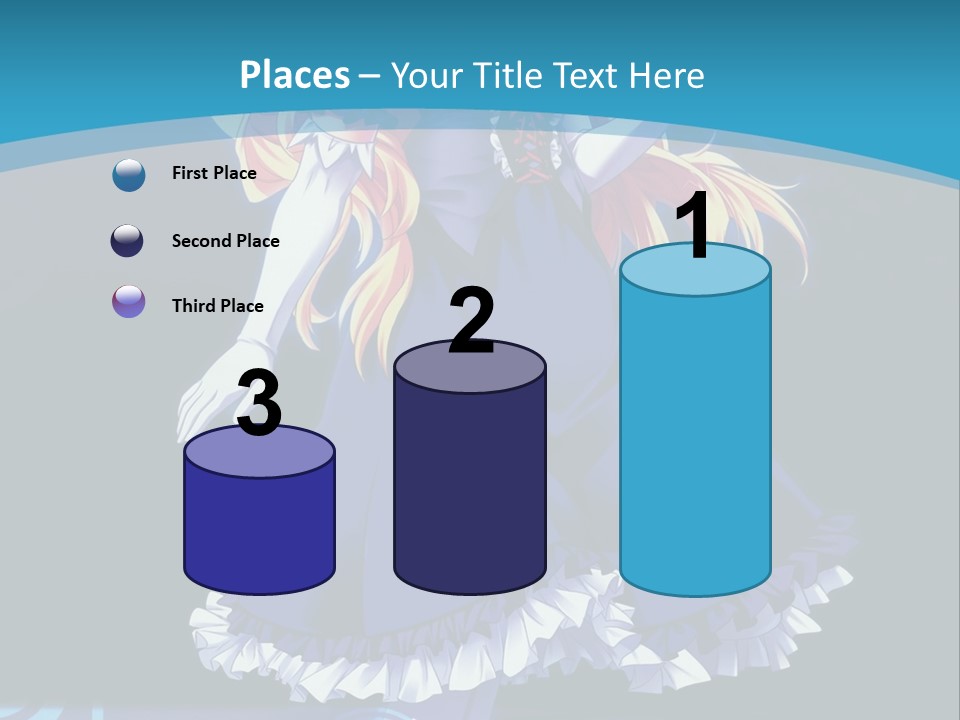 A Girl In A Blue Dress Is Holding An Umbrella PowerPoint Template