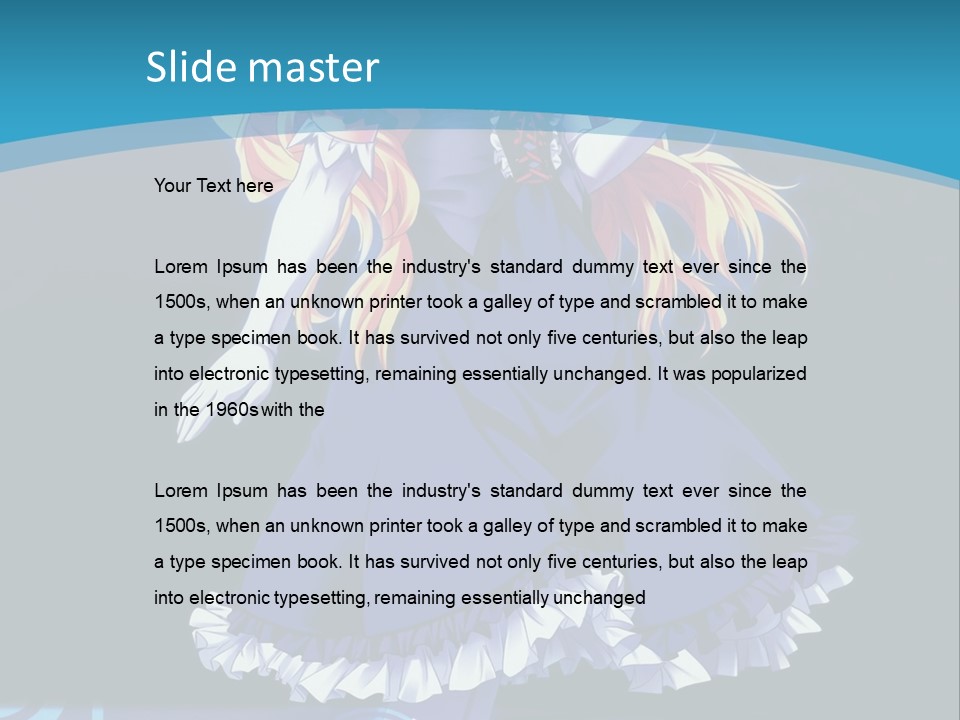 A Girl In A Blue Dress Is Holding An Umbrella PowerPoint Template