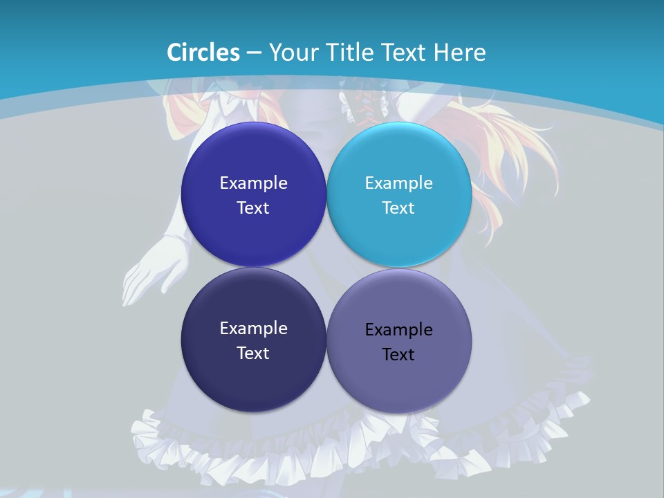 A Girl In A Blue Dress Is Holding An Umbrella PowerPoint Template