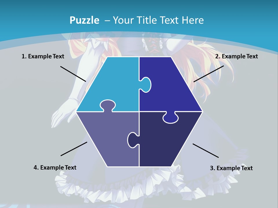 A Girl In A Blue Dress Is Holding An Umbrella PowerPoint Template