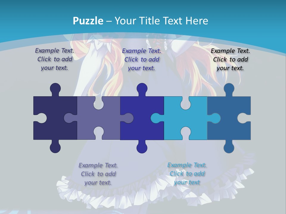 A Girl In A Blue Dress Is Holding An Umbrella PowerPoint Template