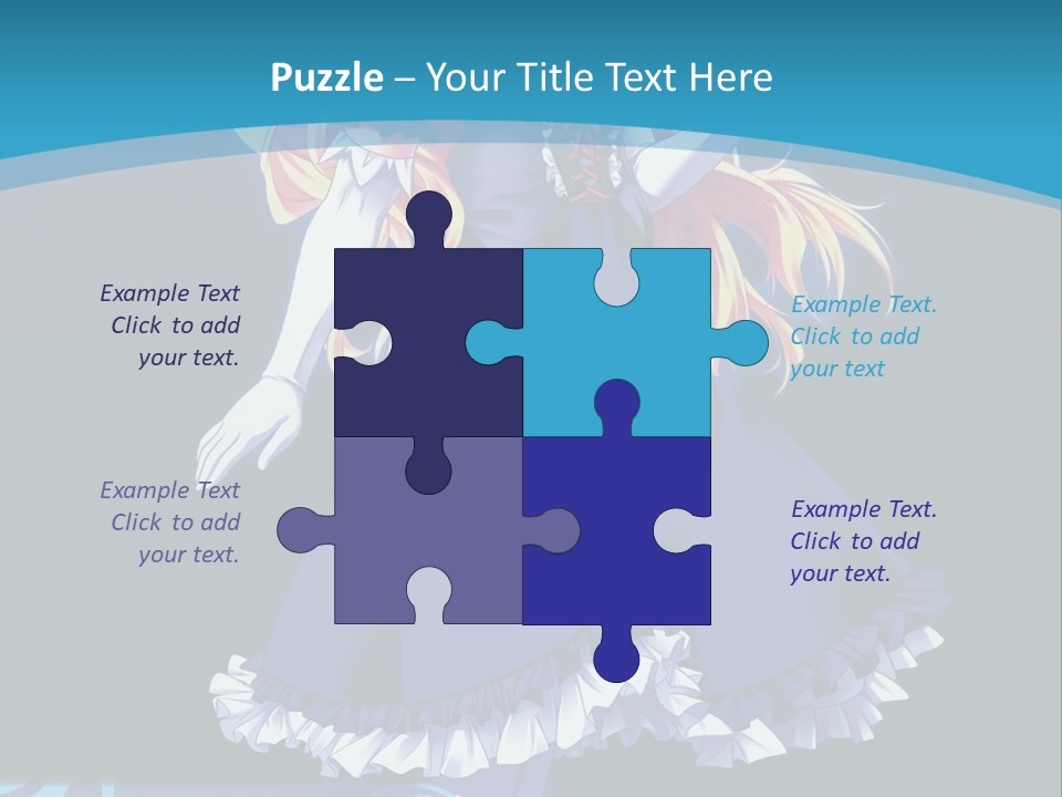 A Girl In A Blue Dress Is Holding An Umbrella PowerPoint Template