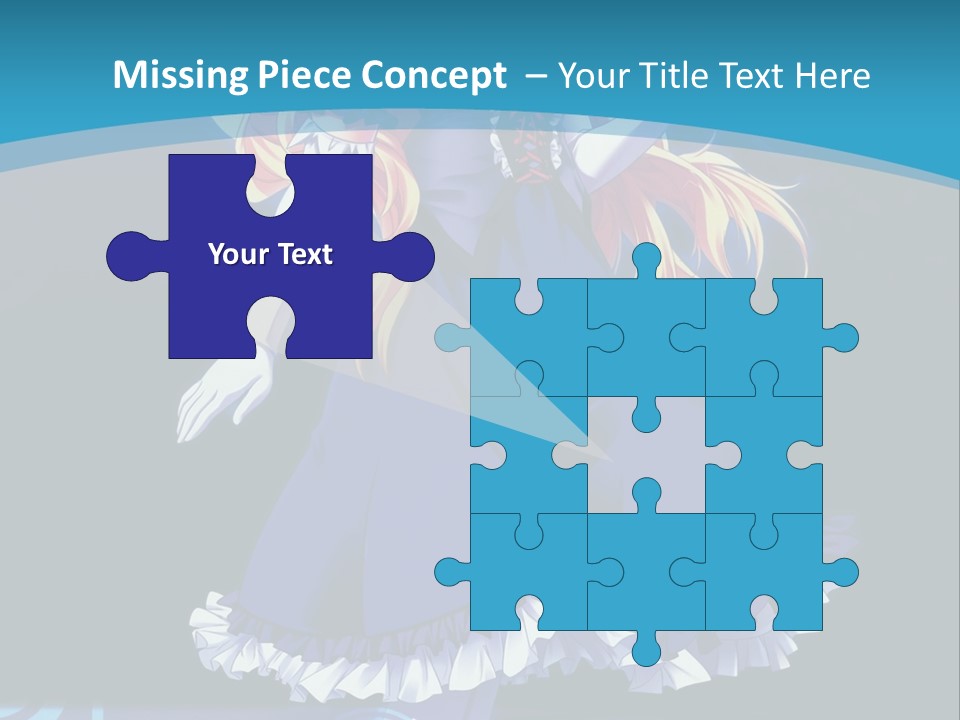 A Girl In A Blue Dress Is Holding An Umbrella PowerPoint Template