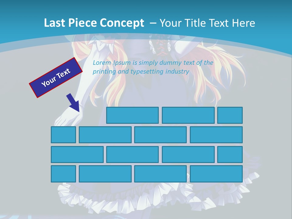 A Girl In A Blue Dress Is Holding An Umbrella PowerPoint Template