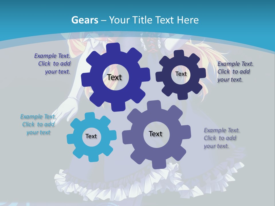 A Girl In A Blue Dress Is Holding An Umbrella PowerPoint Template