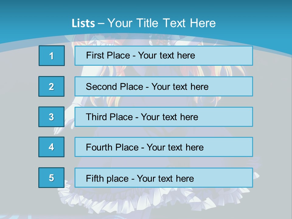 A Girl In A Blue Dress Is Holding An Umbrella PowerPoint Template