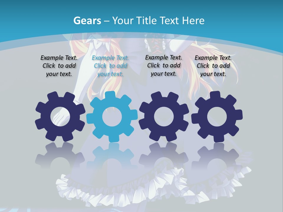 A Girl In A Blue Dress Is Holding An Umbrella PowerPoint Template