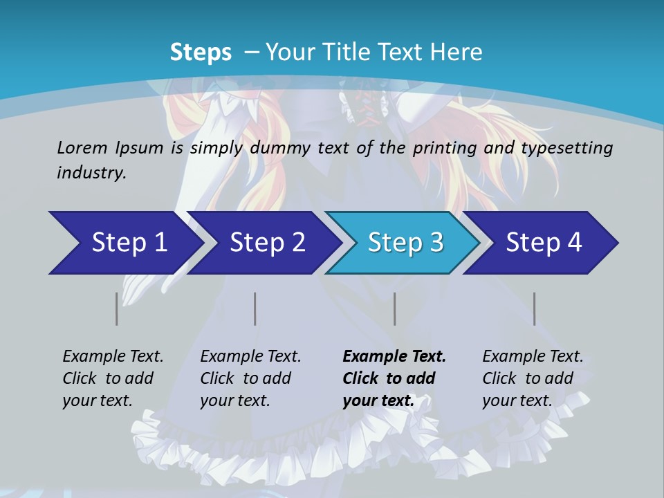 A Girl In A Blue Dress Is Holding An Umbrella PowerPoint Template