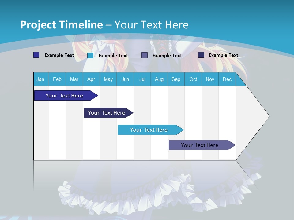 A Girl In A Blue Dress Is Holding An Umbrella PowerPoint Template
