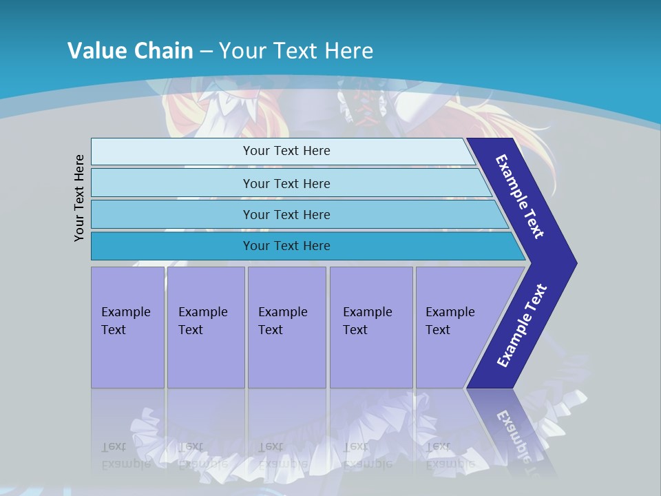 A Girl In A Blue Dress Is Holding An Umbrella PowerPoint Template