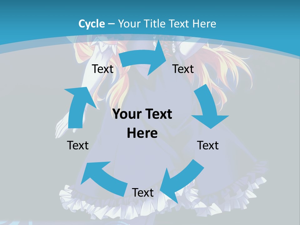 A Girl In A Blue Dress Is Holding An Umbrella PowerPoint Template