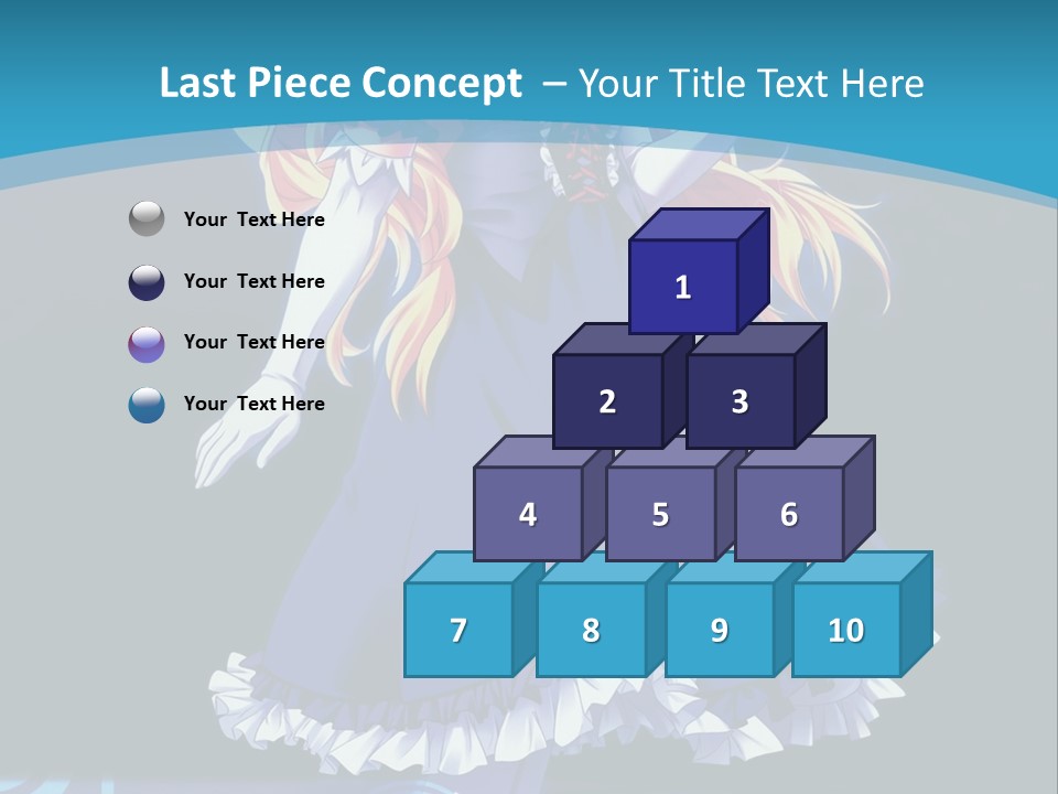 A Girl In A Blue Dress Is Holding An Umbrella PowerPoint Template