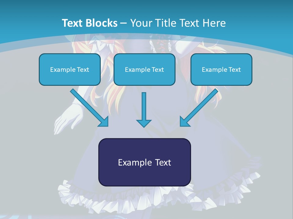 A Girl In A Blue Dress Is Holding An Umbrella PowerPoint Template
