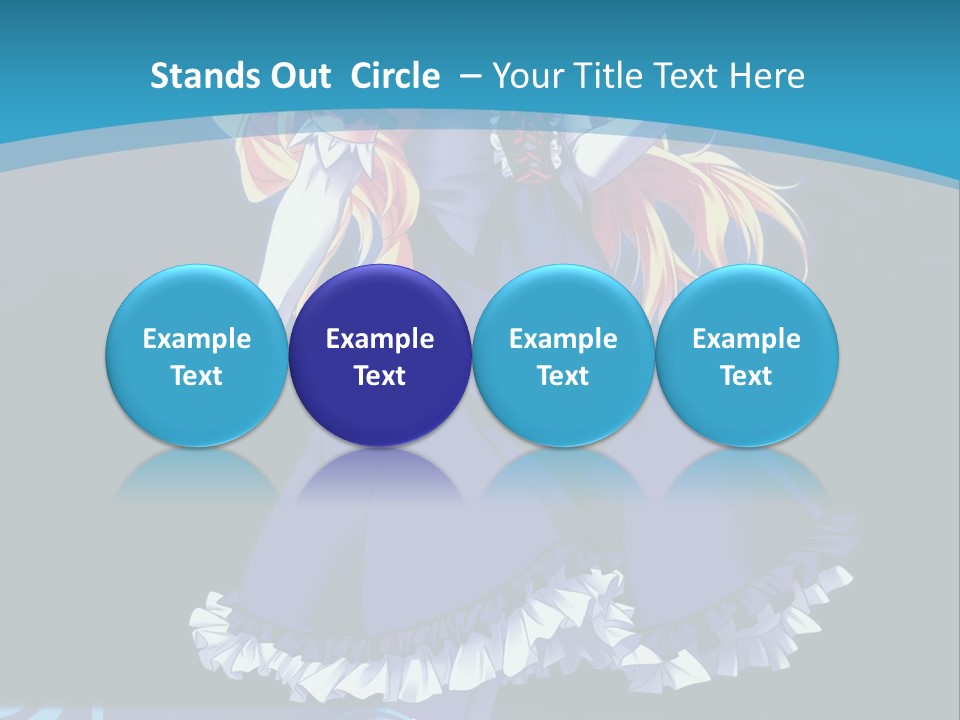 A Girl In A Blue Dress Is Holding An Umbrella PowerPoint Template