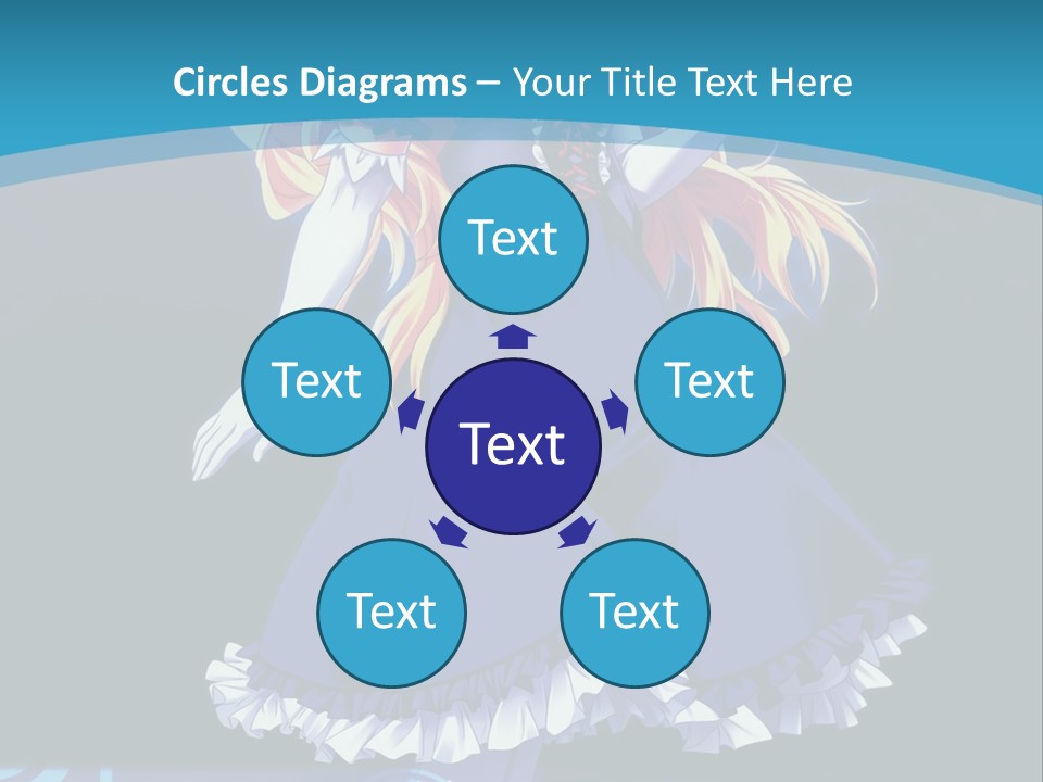 A Girl In A Blue Dress Is Holding An Umbrella PowerPoint Template