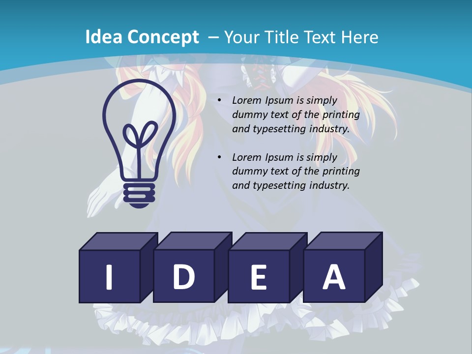 A Girl In A Blue Dress Is Holding An Umbrella PowerPoint Template