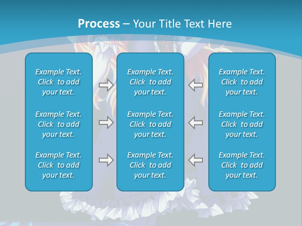 A Girl In A Blue Dress Is Holding An Umbrella PowerPoint Template