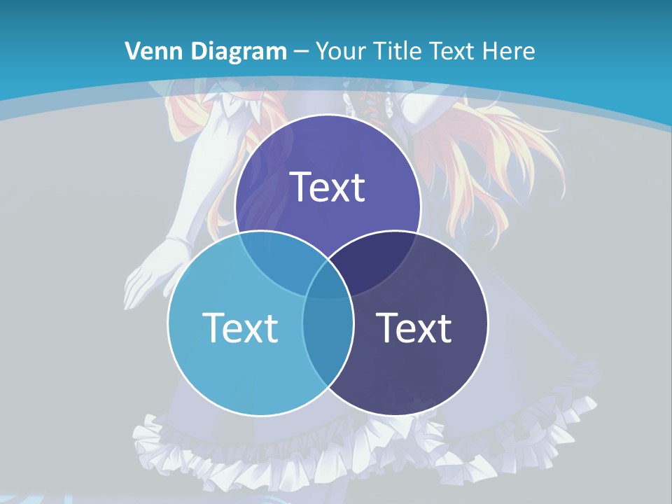 A Girl In A Blue Dress Is Holding An Umbrella PowerPoint Template