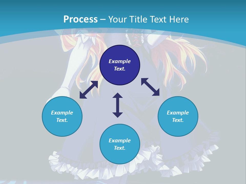 A Girl In A Blue Dress Is Holding An Umbrella PowerPoint Template