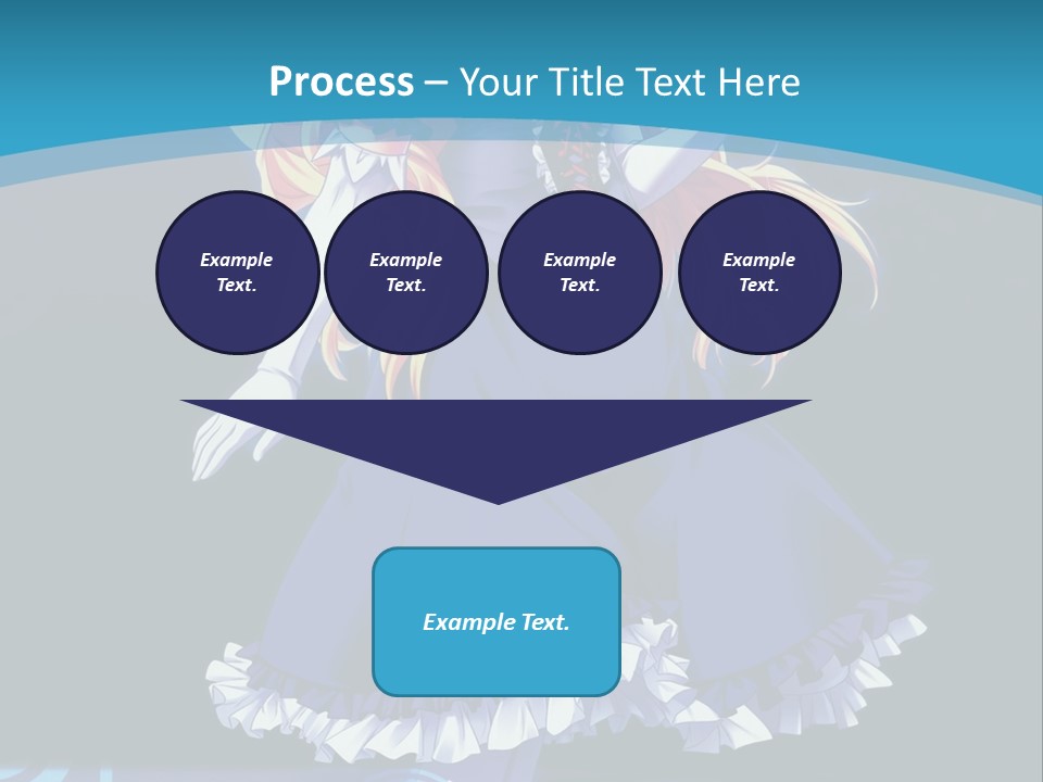 A Girl In A Blue Dress Is Holding An Umbrella PowerPoint Template