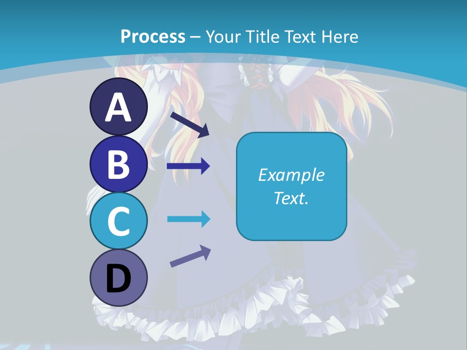 A Girl In A Blue Dress Is Holding An Umbrella PowerPoint Template