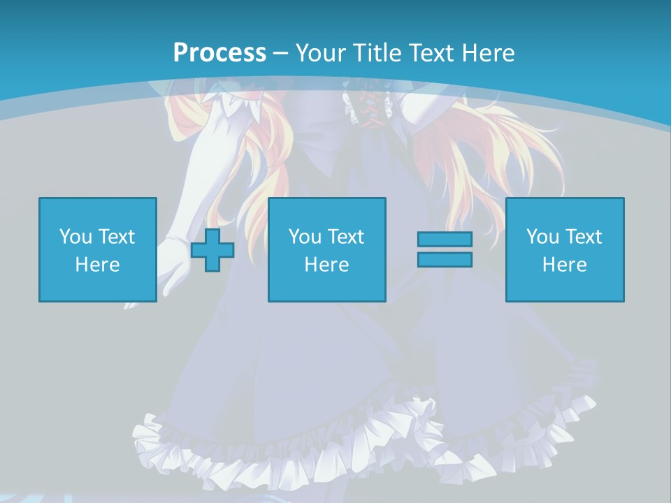 A Girl In A Blue Dress Is Holding An Umbrella PowerPoint Template