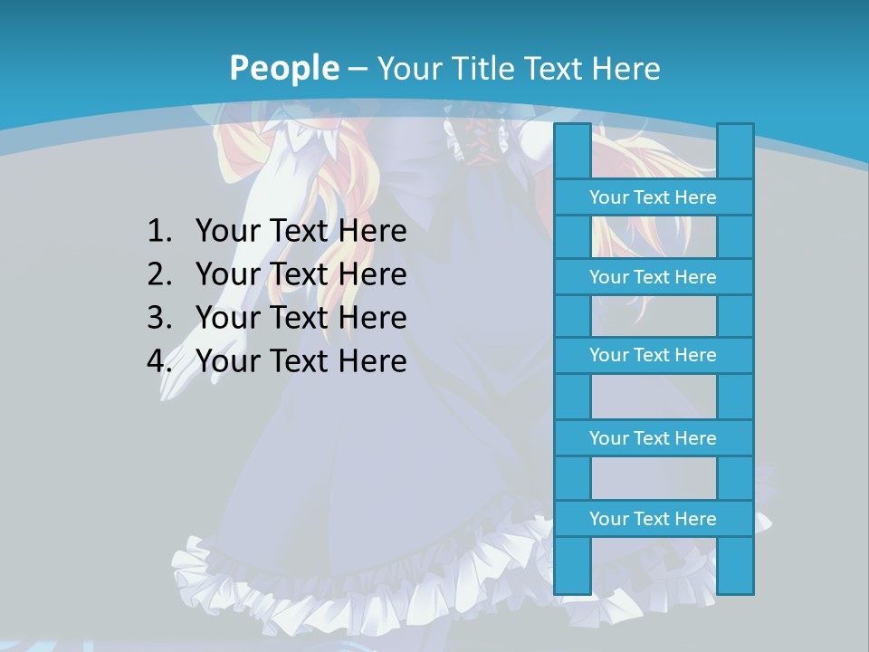 A Girl In A Blue Dress Is Holding An Umbrella PowerPoint Template