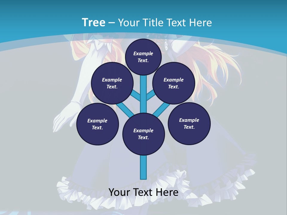 A Girl In A Blue Dress Is Holding An Umbrella PowerPoint Template