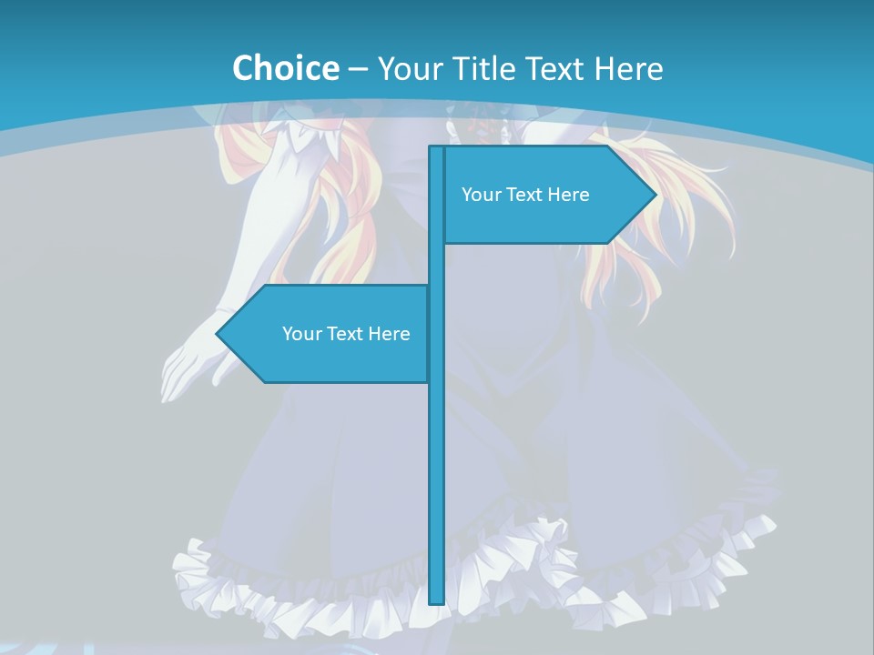 A Girl In A Blue Dress Is Holding An Umbrella PowerPoint Template