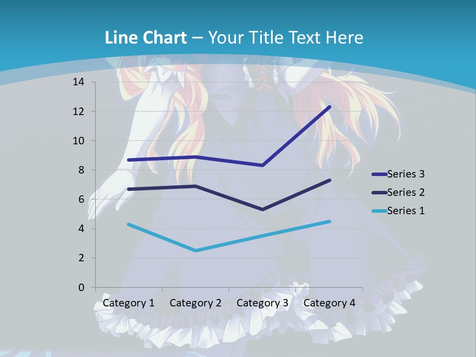 A Girl In A Blue Dress Is Holding An Umbrella PowerPoint Template