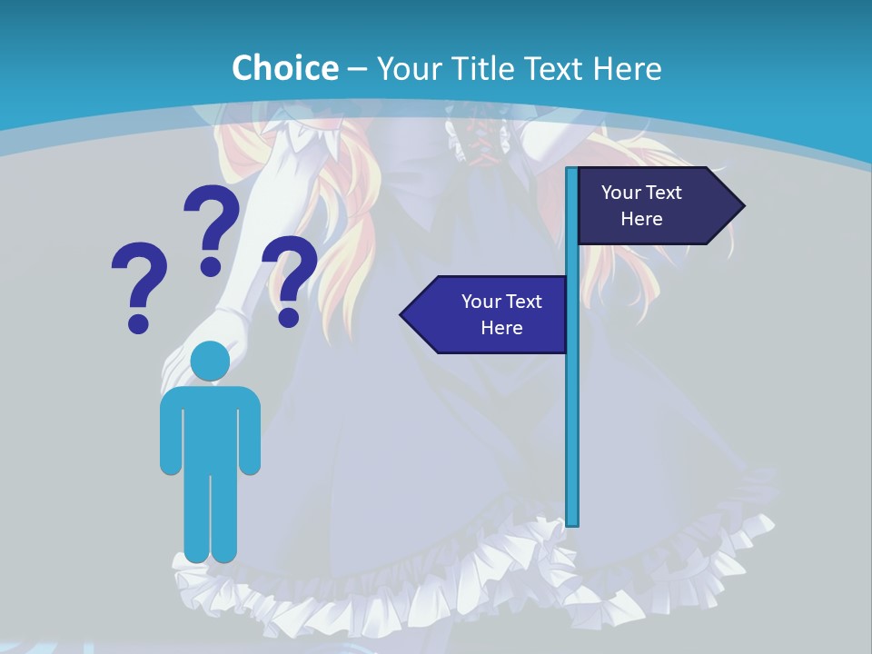 A Girl In A Blue Dress Is Holding An Umbrella PowerPoint Template