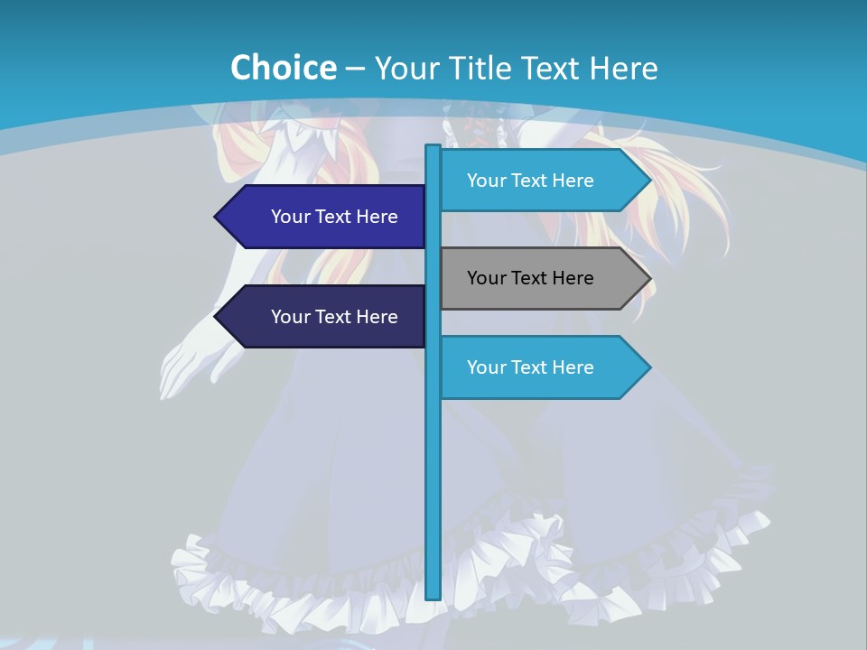 A Girl In A Blue Dress Is Holding An Umbrella PowerPoint Template