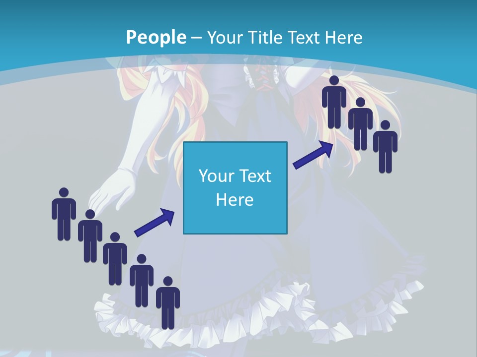 A Girl In A Blue Dress Is Holding An Umbrella PowerPoint Template