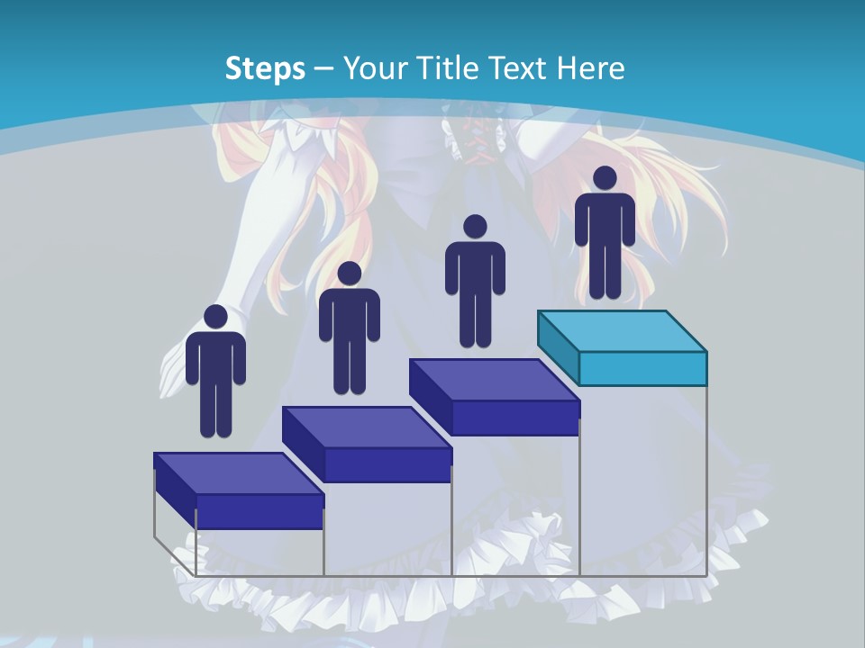 A Girl In A Blue Dress Is Holding An Umbrella PowerPoint Template