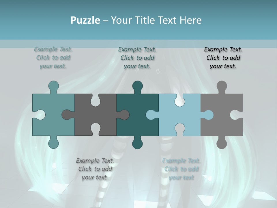 A Girl With Long Hair Is Standing In Front Of A Blue Background PowerPoint Template