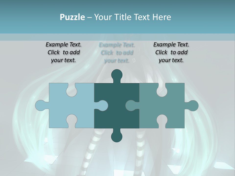 A Girl With Long Hair Is Standing In Front Of A Blue Background PowerPoint Template