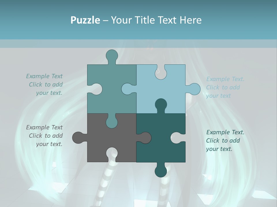 A Girl With Long Hair Is Standing In Front Of A Blue Background PowerPoint Template