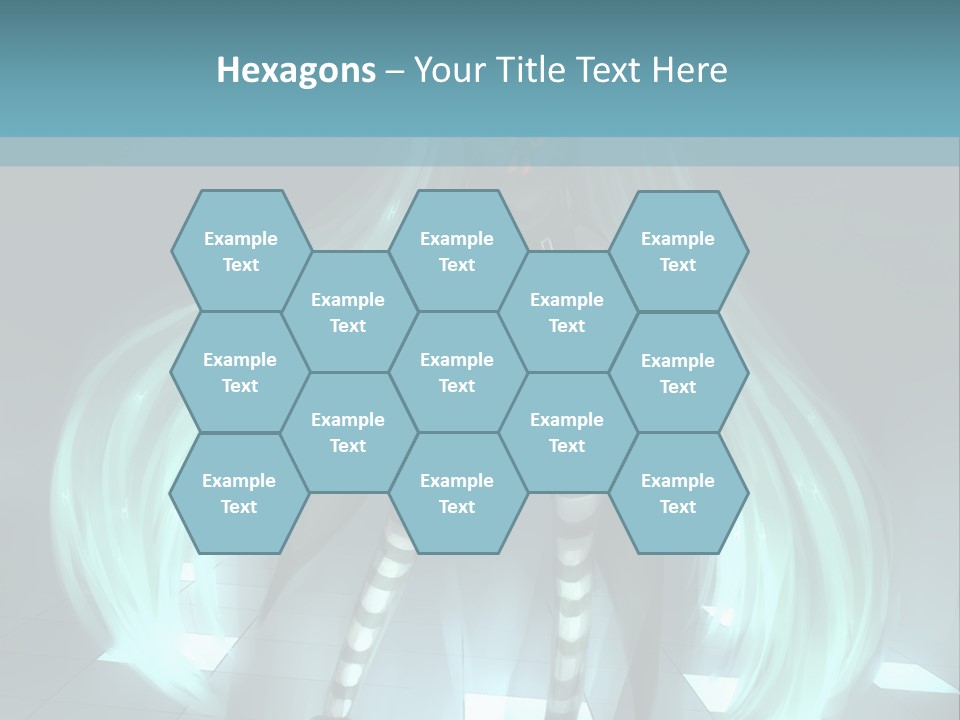 A Girl With Long Hair Is Standing In Front Of A Blue Background PowerPoint Template