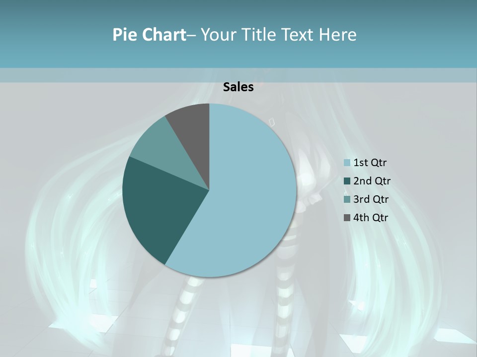 A Girl With Long Hair Is Standing In Front Of A Blue Background PowerPoint Template