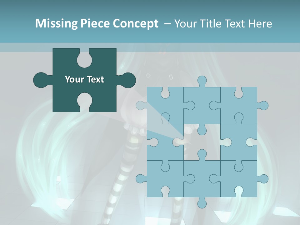 A Girl With Long Hair Is Standing In Front Of A Blue Background PowerPoint Template