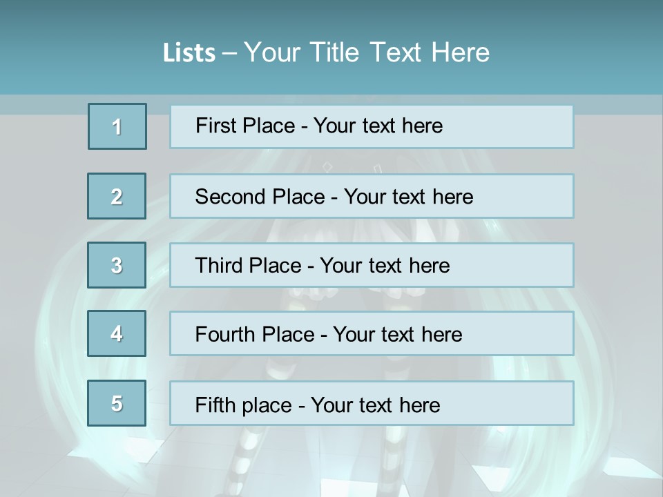 A Girl With Long Hair Is Standing In Front Of A Blue Background PowerPoint Template