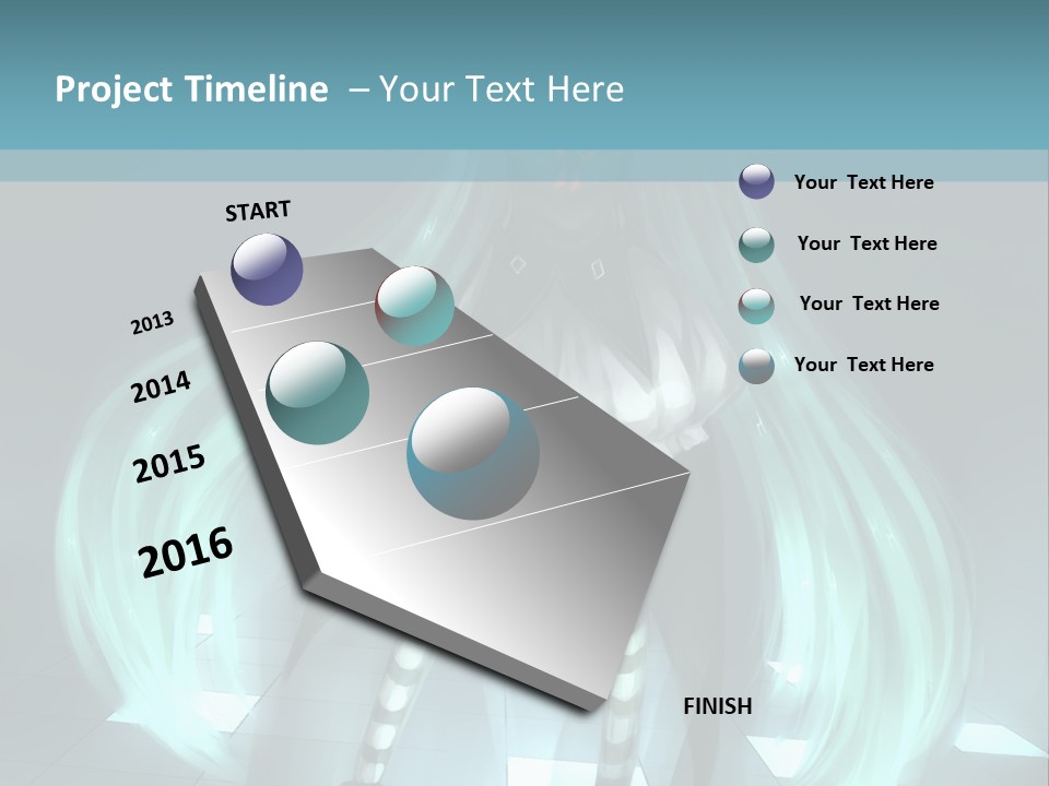 A Girl With Long Hair Is Standing In Front Of A Blue Background PowerPoint Template