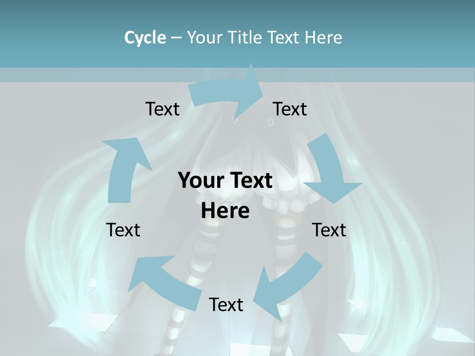 A Girl With Long Hair Is Standing In Front Of A Blue Background PowerPoint Template