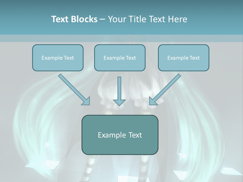 A Girl With Long Hair Is Standing In Front Of A Blue Background PowerPoint Template